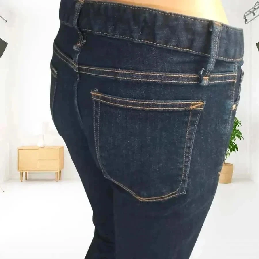 Jean GAP coupe straight fit - taille basse - stretch - neuf - bleu marine – photo 9